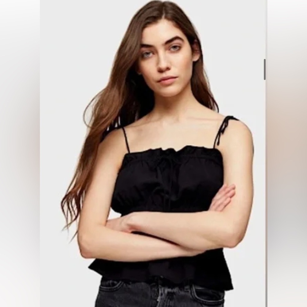Topshop black stretchy blouse - Picture 3 of 4